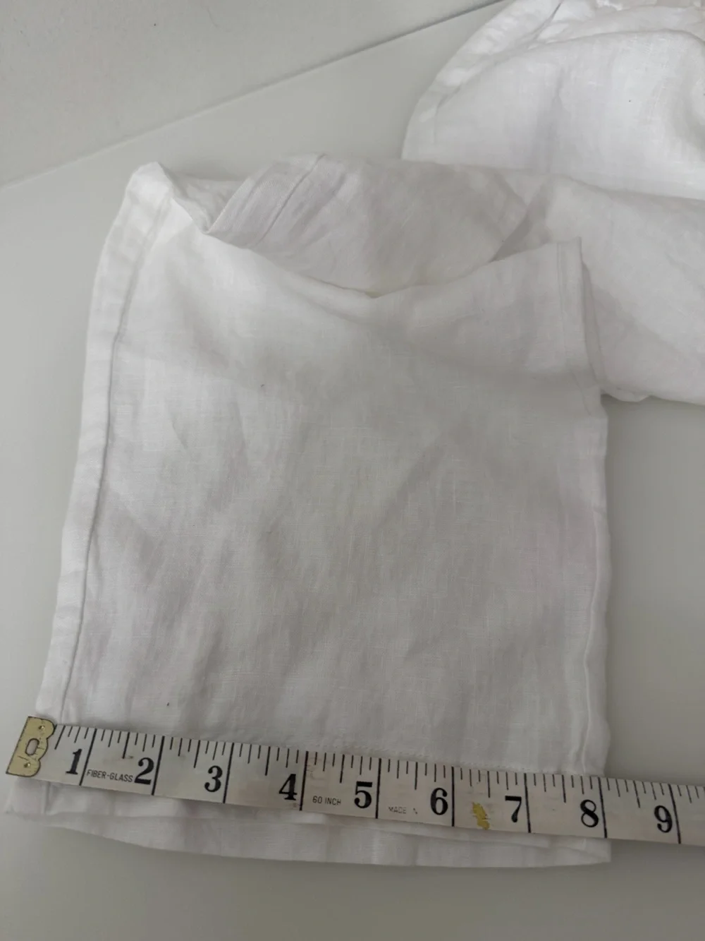Quince 100% European Linen Pants White Cropped  Elastic-Waist Pockets Size M